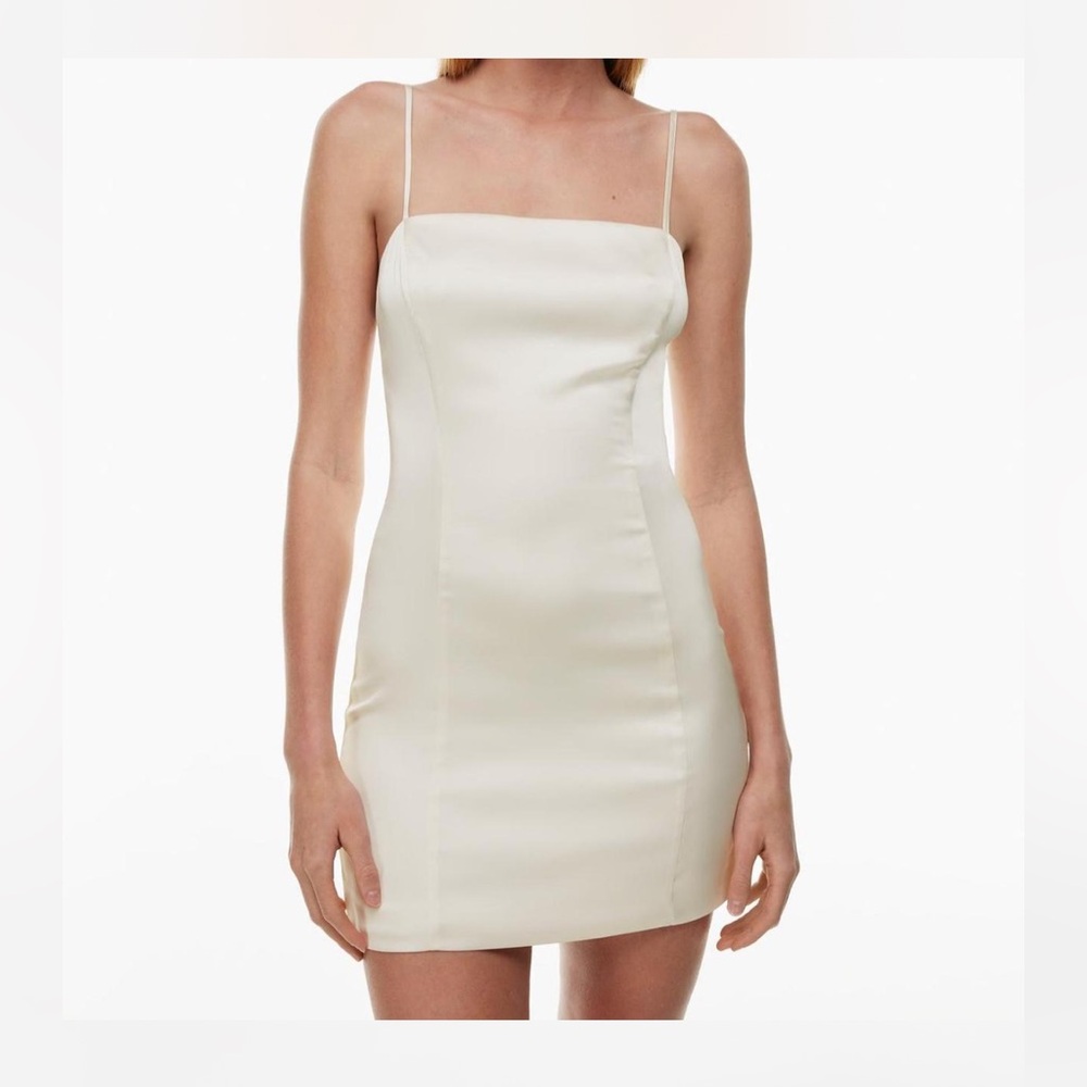 aritzia Sunday best satin dress - cream